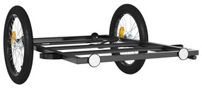 Reboque para bicicleta 135x68x37 cm ferro preto