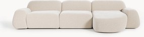 Sofá de canto modular em teddy Wolke (4 lugares)