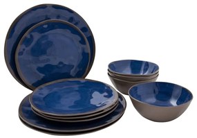 441566 Bo-Camp 12 pcs louça de mesa Halo melamina azul