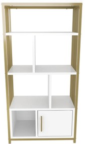 Estante Valero – Branco e Dourado – 60 cm x 120 cm x 29,6 cm