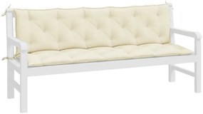 Almofadões banco jardim 2 pcs tecido oxford branco nata