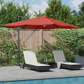 vidaXL Guarda-Sol de Braço Articulado Terracota Poliéster Grande