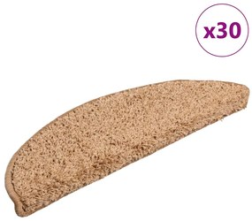 Tapetes de escada 30 pcs 56x17x3 cm bege