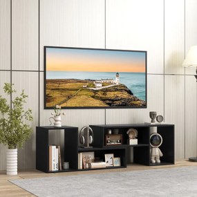 Móvel de TV de 2 peças para sala design inteligente 50/55/60 polegadas Preto