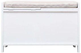 Banco de corredor 70x33,5x45 cm madeira de paulownia branco