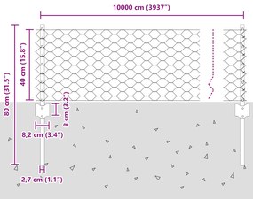 Postes de Cerca vidaXL 11 pcs U-Channel Cinza 40 cm Aço