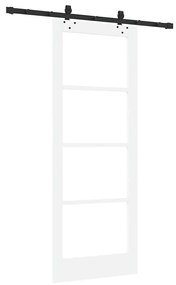 Porta Deslizante vidaXL com Conjunto de Ferragens Branca 78x202 cm Mad