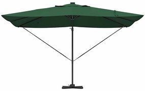 Guarda-Sol Cantilever Roma da com LEDs Verde 352 x 251 x 265 cm em Alu