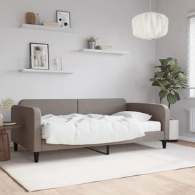 vidaXL Sofá-cama com colchão 100x200 cm tecido cinzento-acastanhado