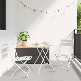 vidaXL Cadeira Dobrável de Jardim 2 pcs Branco 55 x 56.5 x 91cm Aço