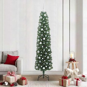 vidaXL Árvore de Natal Artificial Verde 210 cm PVC e Aço e Plástico