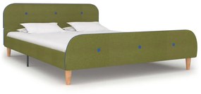 vidaXL Estrutura de cama 140x200 cm tecido verde