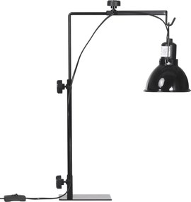PawHut Suporte de Lâmpada Aquecedora para Répteis Altura e Largura Ajustáveis para Anfíbios Base em Aço 32x9x67 cm Preto | Aosom Portugal
