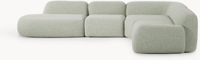 Sofá de canto modular XL em bouclé com chaise longue Wolke