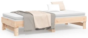 Sofá-cama de puxar 2x(80x200) cm madeira de pinho maciça