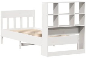 Cama sem colchão 90x200 cm madeira de pinho maciça branco