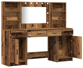 Conjunto de Mesa de Maquiagem 3 Peças vidaXL em Madeira Antiga de Made