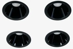 Pack De 4 Downlights Led Embutidos Com Molduras Redondas Em Alumínio Gensap Preto & 6 W & Ø7 Cm & 23º & Branco Frio 4000k - Sklum