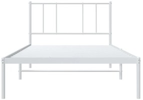 Estrutura de cama com cabeceira 80x200 cm metal branco