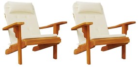 Almofadões p/ cadeira adirondack 2 pcs tecido oxford cor creme