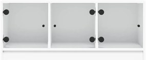 Móvel de TV c/ portas de vidro 102x37x42 cm branco