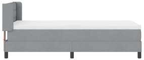 Cama Box com Colchão - Cinza Claro, 90 x 190 cm, Tecido