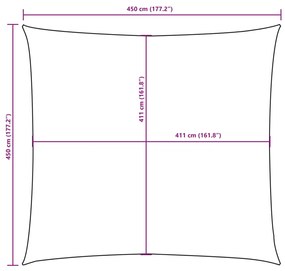 Para-sol estilo vela tecido oxford quadrado 4,5x4,5 m azul