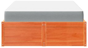 Cama com colchão 140x190 cm pinho maciço castanho-mel