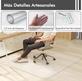 Tapete para cadeira de escritório para piso de madeira 180 x 160 cm Tapete de PVC transparente para cadeiras com rodas Transparente