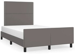 vidaXL Estrutura de cama sem colchão 120x190cm couro do falso cinzento