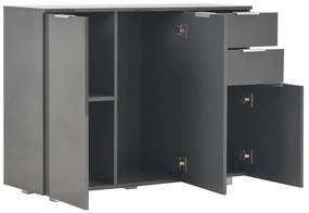 Aparador 107x35x80,5 cm cinzento brilhante