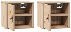 Armários de parede 2 pcs 31,5x30x30 cm pinho maciço