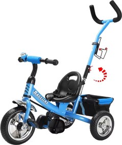 Triciclo infantil Raceline com barra de empurrar em metal 88 x 48 x 96 cm Azul