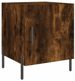 Mesa cabeceira 2pcs 40x40x50cm derivado madeira carvalho fumado