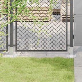 vidaXL Bases de poste quadradas 4 pcs prata 46x46 mm aço galvanizado