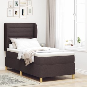 Cama Box Spring com Colchão vidaXL Castanho Escuro 80x200 cm em Tecido