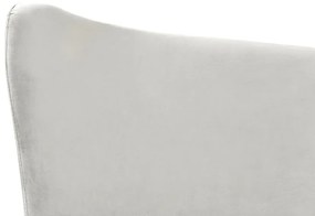 Cama de casal em veludo cinzento claro 180 x 200 cm CHALEIX Beliani