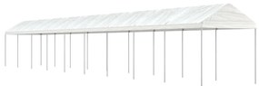 vidaXL Gazebo com telhado 20,07x2,28x2,69 m polietileno branco