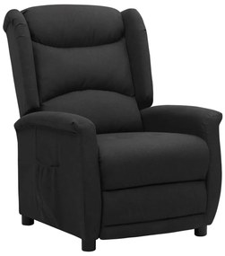 vidaXL Poltrona reclinável tecido preto