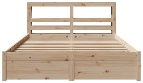 Estrutura de cama com cabeceira 160x200 cm pinho maciço