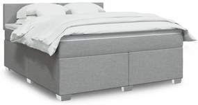 vidaXL Cama com molas/colchão 180x200 cm tecido cinzento-claro