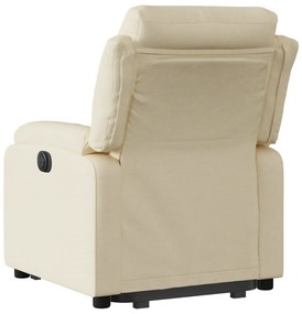 Poltrona reclinável elevatória tecido cor creme