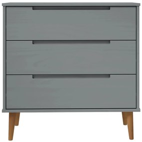 Armário de gavetas MOLDE 80x40x80 cm pinho maciço cinzento