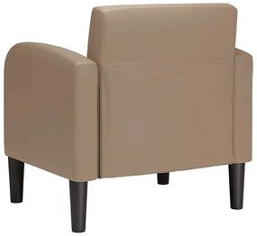 Poltrona com apoios de braços 54 cm couro artificial cappuccino