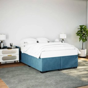 vidaXL Estrutura de cama 140x190 cm veludo azul