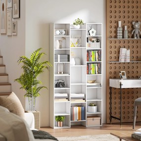 Estante para Livros, 89,5 x 23,5 x 181 cm, 21 Compartimentos, Branco