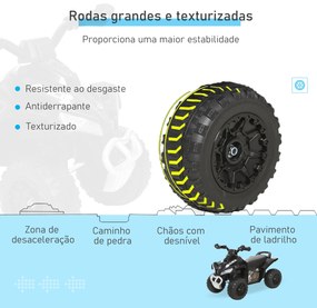 Andarilho Moto 4  para Crianças Carro Andador Infantil com Luzes e Música Desenho Inovador Carga 20kg 67,5x38x44 cm Preto