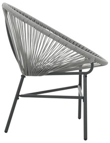 Cadeira lua de jardim em vime PE cinzento