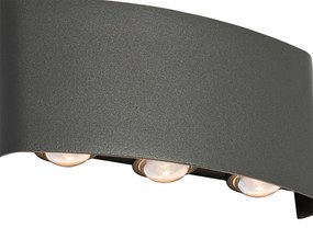 Candeeiro de parede exterior cinzento escuro incluindo LED 6 luzes IP54 - Silly Moderno