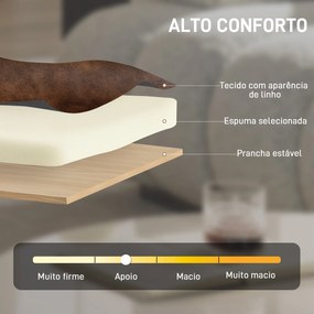 Poltrona Vintage Estofada em Couro Sintético com Almofada Espessa Estrutura em Madeira Maciça 64x79,5x80 cm Castanho